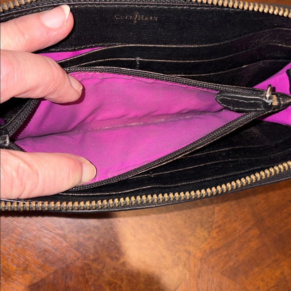 Cole Haan  Vintage  Wallet  Clutch Black soft Saffiano  Beautiful Lacy edges EUC - Picture 15 of 16